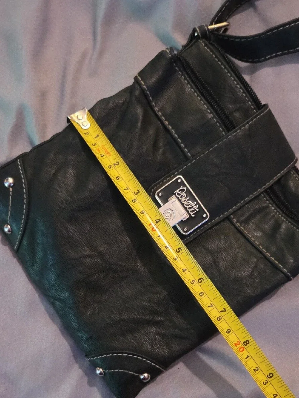 Rosetti Black Faux Leather Crossbody